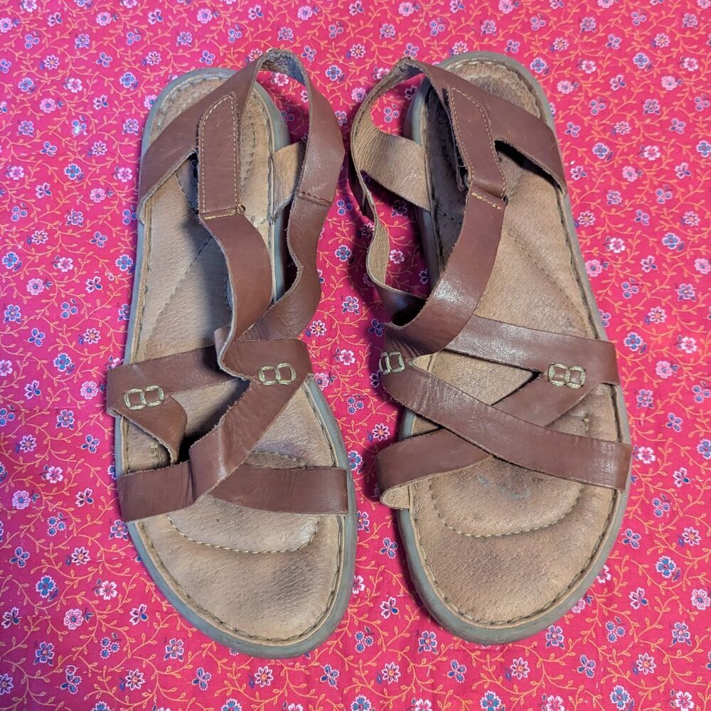 Born Trinidad Brown Leather Solid Gladiator Sanda… - image 3